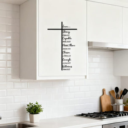 Elegant Metal Christian Heart & Cross Wall Art